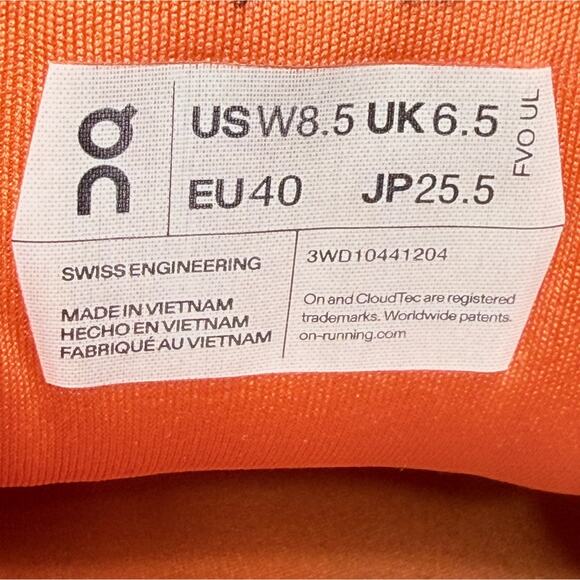 On Running Cloudsurfer Womens Size 8.5 Running Shoes Flame White - Picture 9 of 9